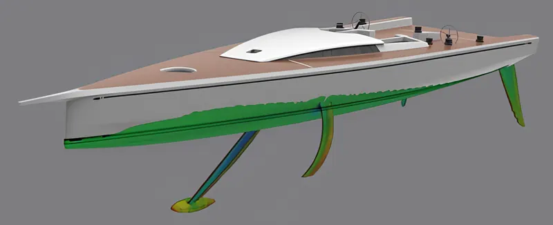 ClubSwan 125 hull and appendages, design render