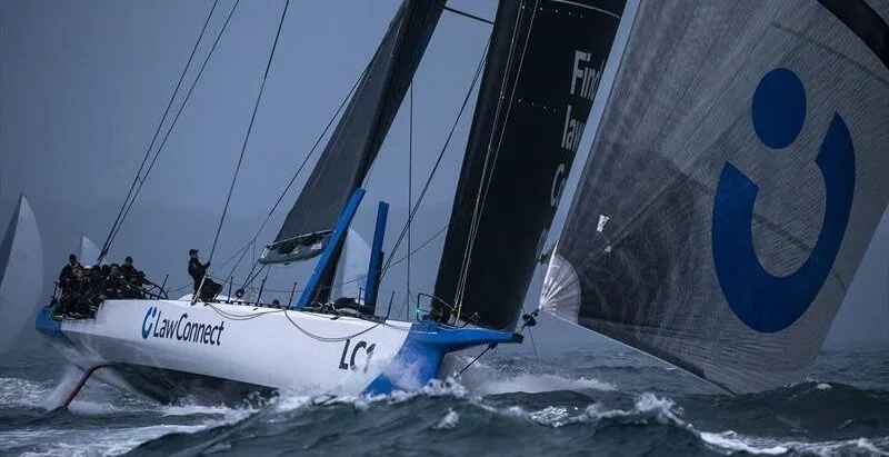 Supermaxi LawConnect racing at the Rolex Sydney Hobart