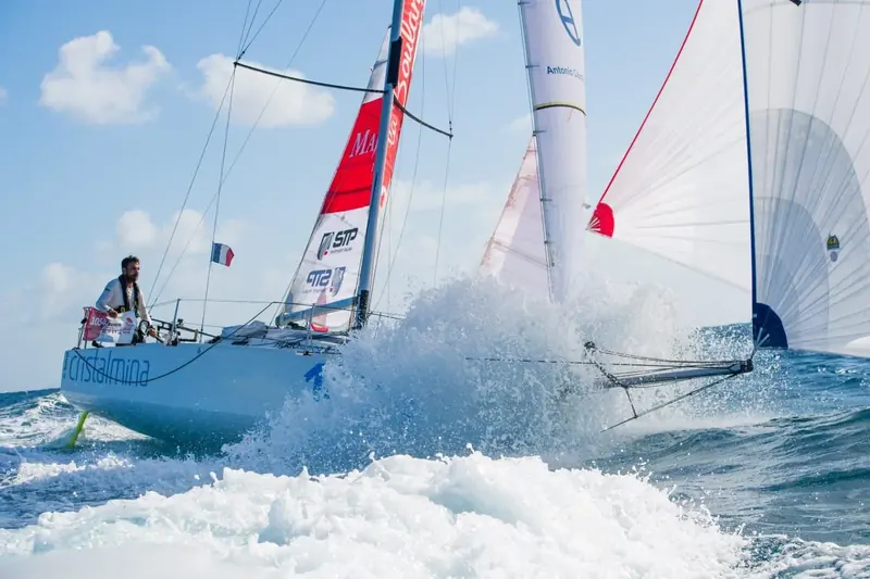 Mini 6.50 Cristalmina surfing downwind during the campaign